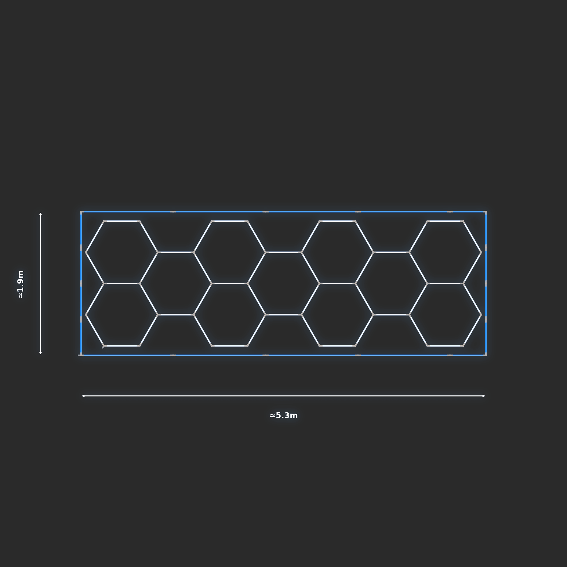 ULTRABEAM LED Light Kit Hex Classic 5.2x1.7m 300W — Blue