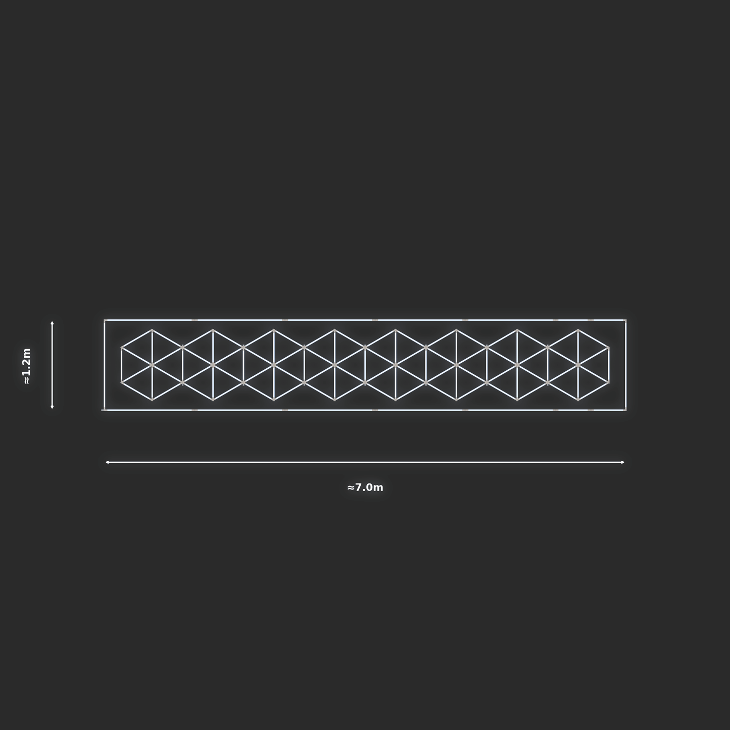 ULTRABEAM LED Light Kit Hex Subdivided 6.5x1m 534W — Cool White