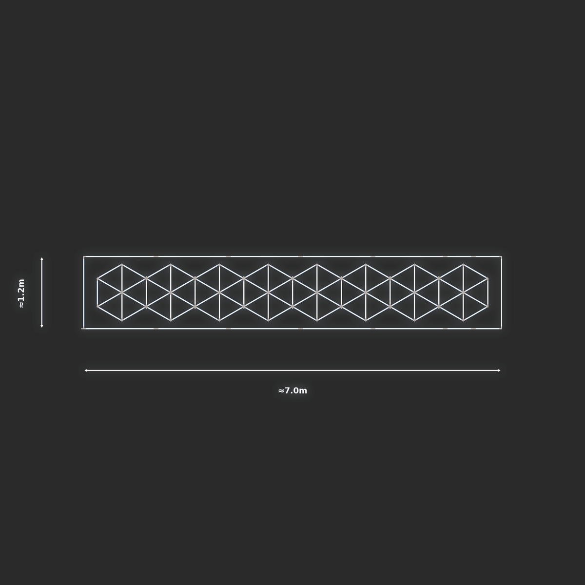 ULTRABEAM LED Light Kit Hex Subdivided 6.5x1m 534W — Cool White
