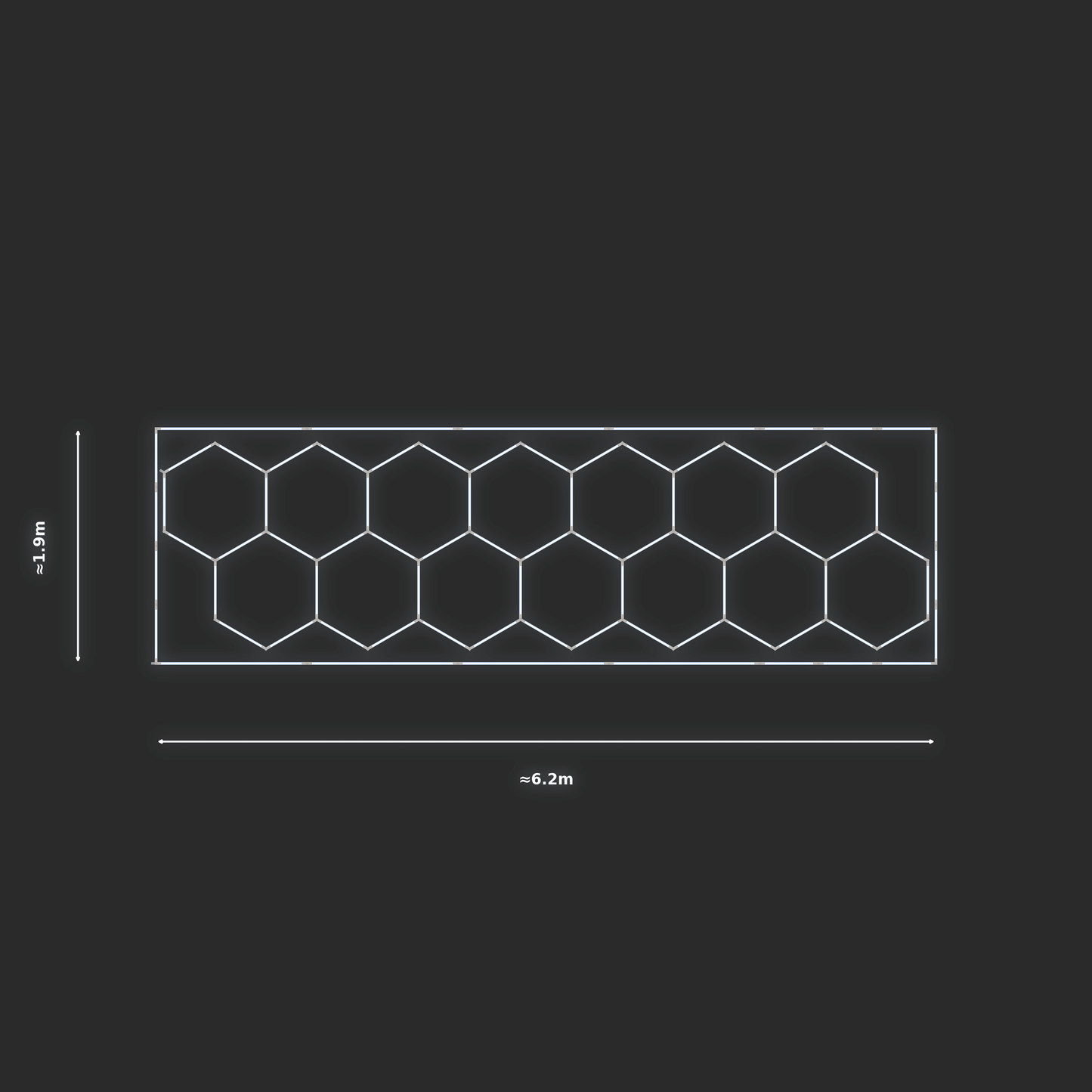 ULTRABEAM LED Light Kit Hex Classic 1.7x6.1m 354W — Cool White