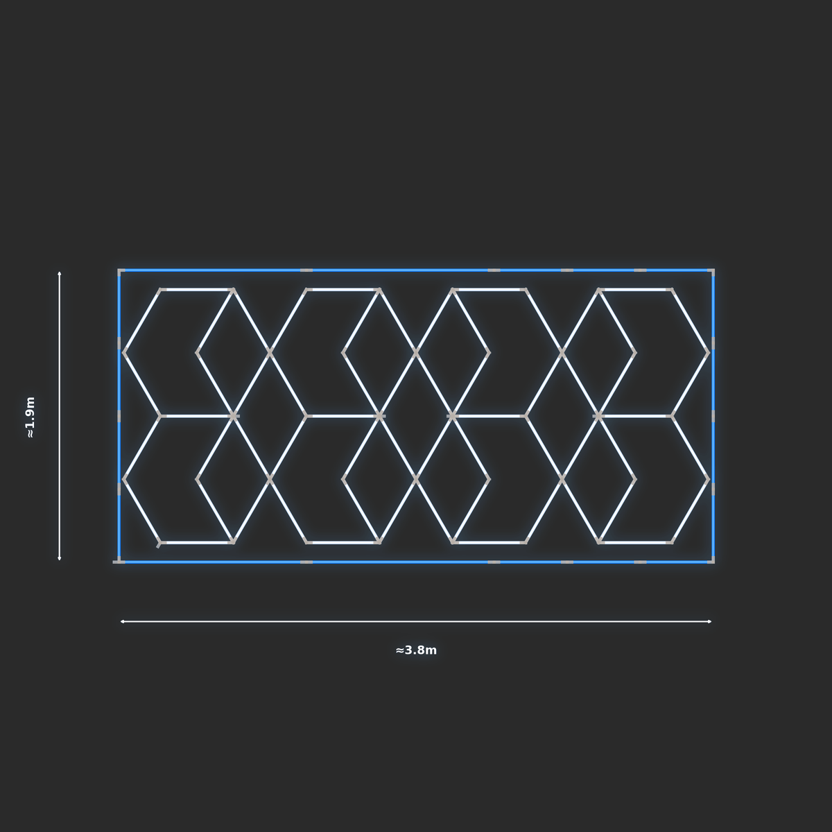 ULTRABEAM LED Light Kit Chevron 3.8x1.7m 360W — Blue