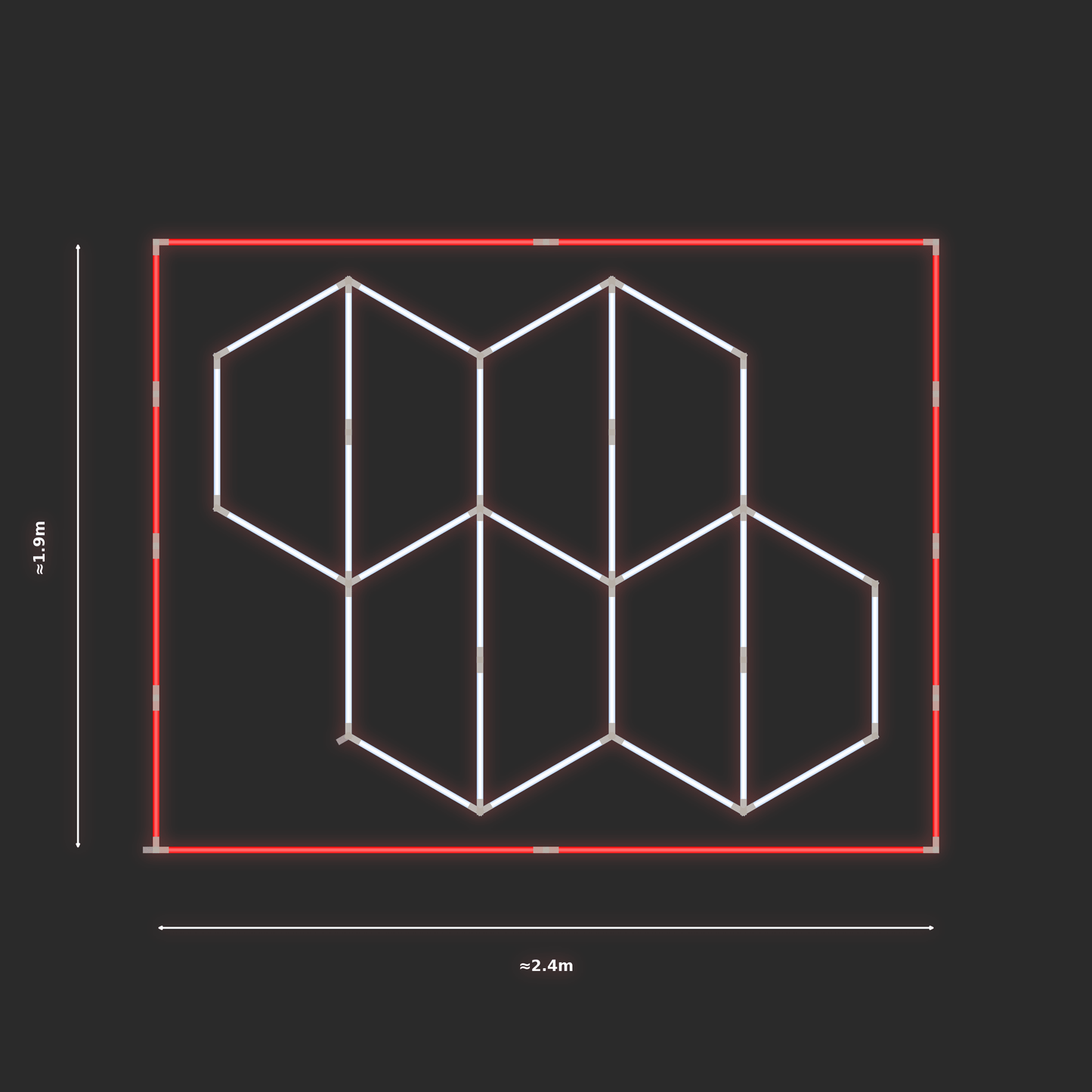 ULTRABEAM LED Light Kit Hex Vertical 2.1x1.7m 162W — Red