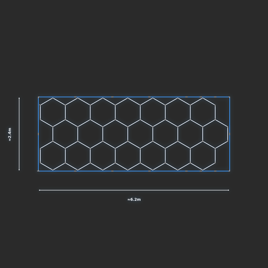 ULTRABEAM LED Light Kit Hex Classic 2.4x6.1m 492W — Blue
