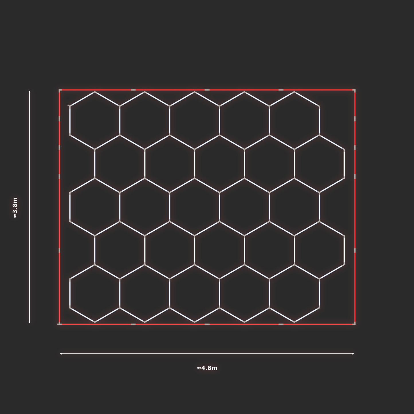 ULTRABEAM LED Light Kit Hex Classic 3.8x4.5m 564W — Red