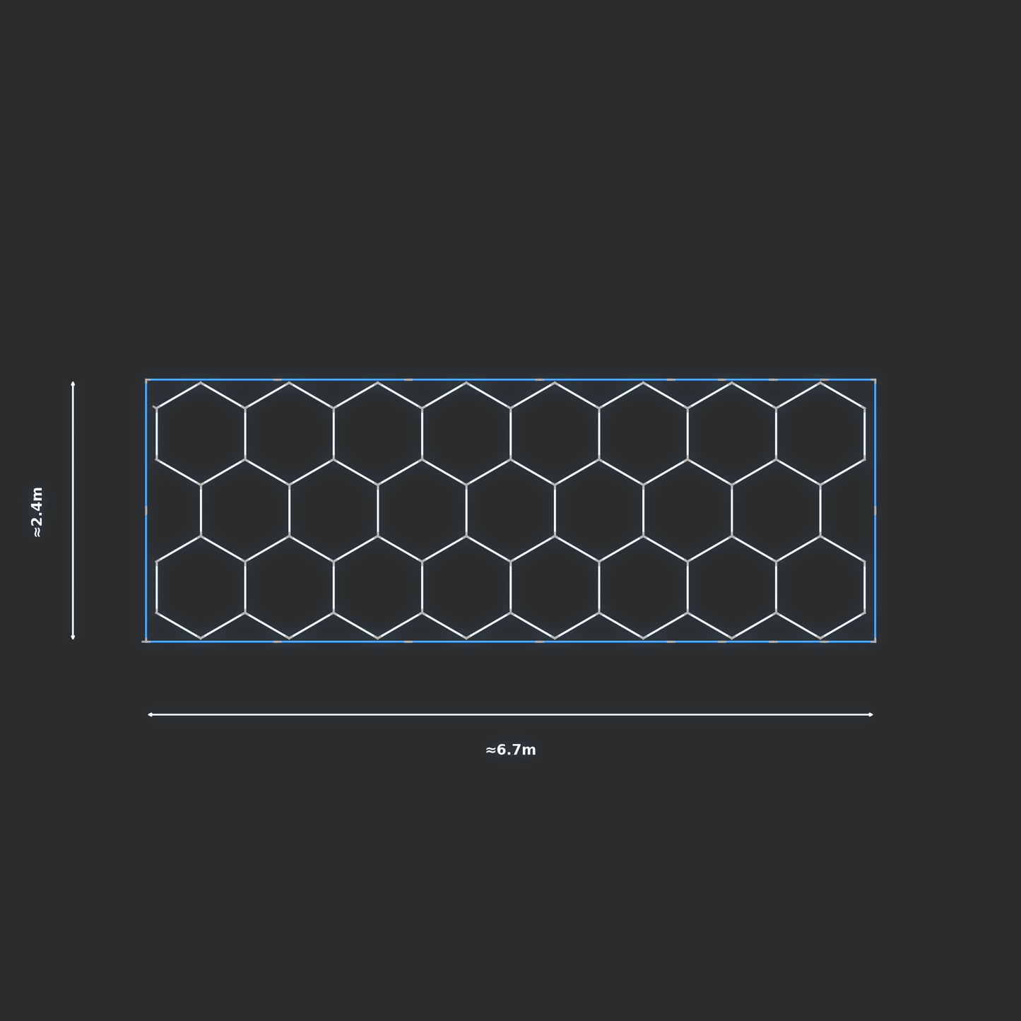 ULTRABEAM LED Light Kit Hex Classic 2.4x6.5m 540W — Blue