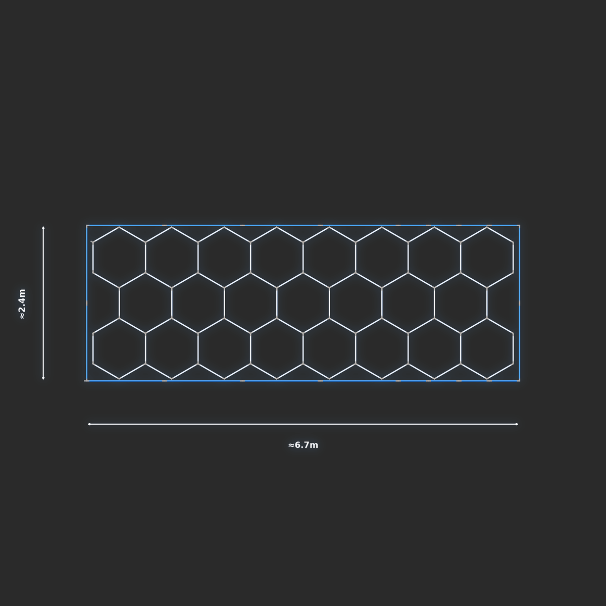 ULTRABEAM LED Light Kit Hex Classic 2.4x6.5m 540W — Blue