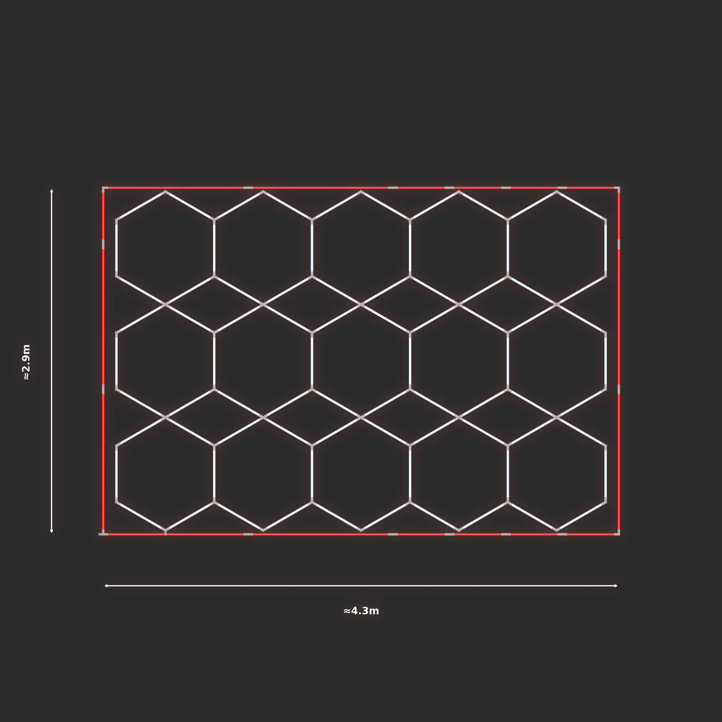 ULTRABEAM LED Light Kit Hex Parallel 4.1x2.8m 468W — Red