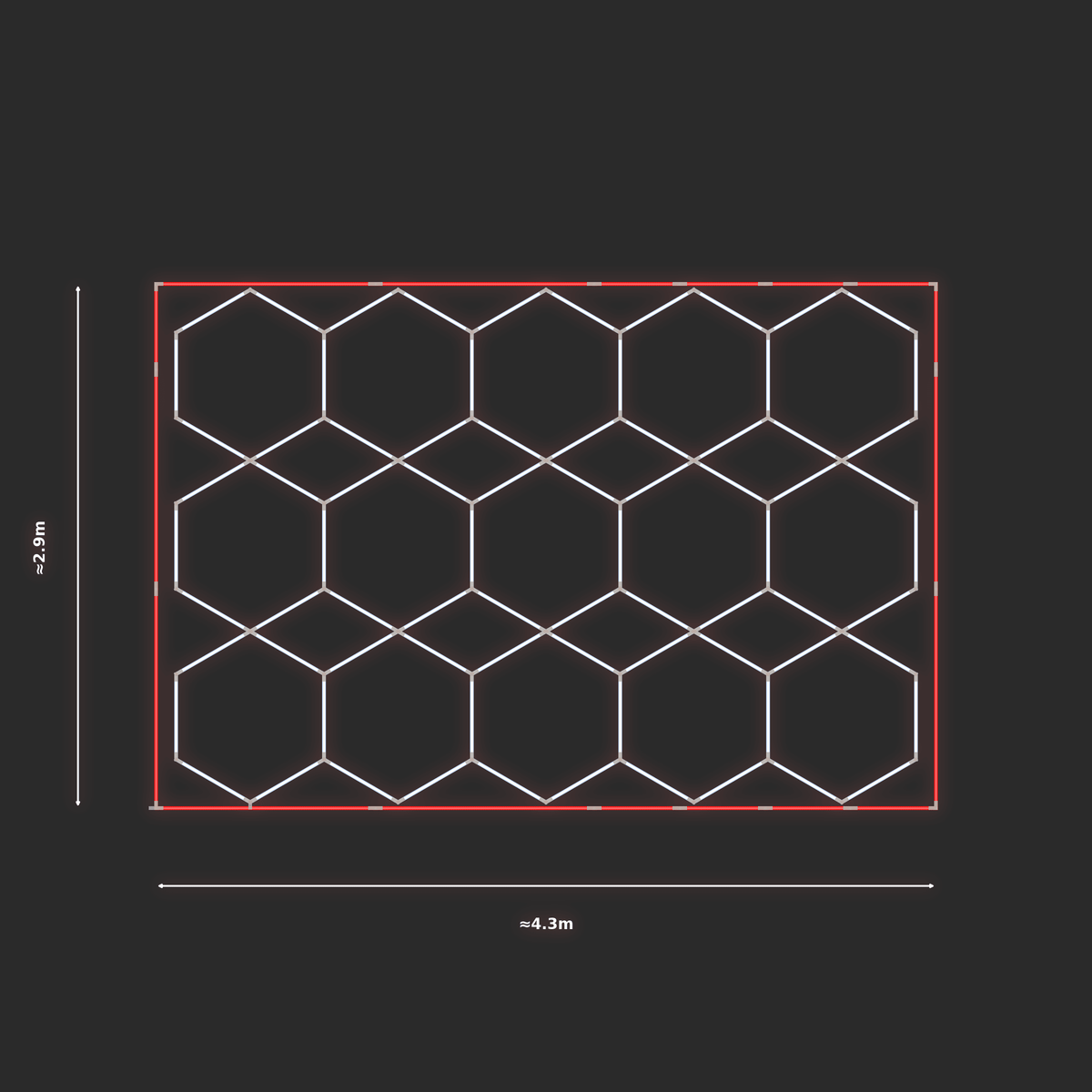 ULTRABEAM LED Light Kit Hex Parallel 4.1x2.8m 468W — Red