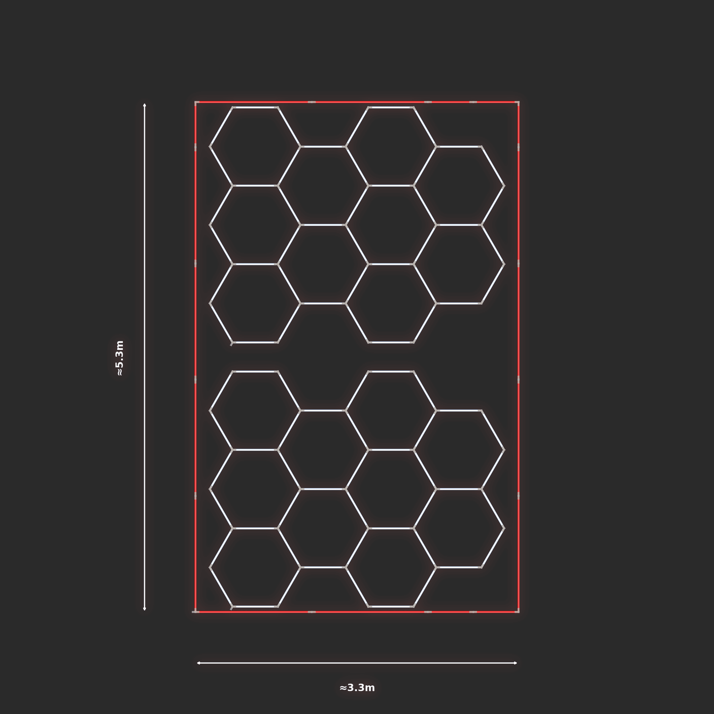 ULTRABEAM LED Light Kit Hex Classic 3.1x2.5m 252W — Red, 2-pack