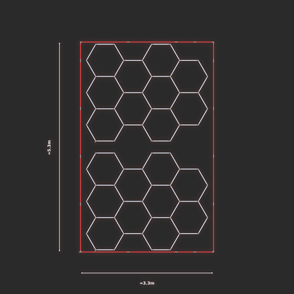 ULTRABEAM LED Light Kit Hex Classic 3.1x2.5m 252W — Red, 2-pack