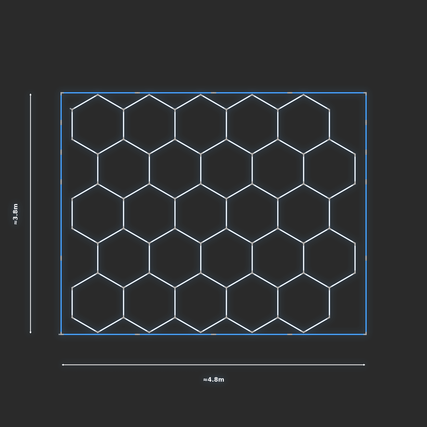 ULTRABEAM LED Light Kit Hex Classic 3.8x4.5m 564W — Blue