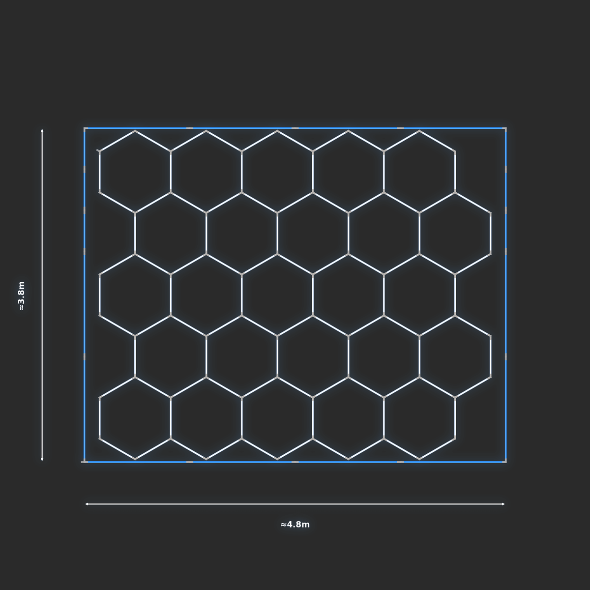 ULTRABEAM LED Light Kit Hex Classic 3.8x4.5m 564W — Blue