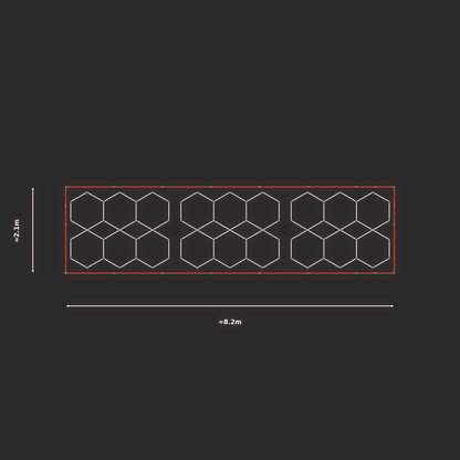 ULTRABEAM LED Light Kit Hex Parallel 2.5x1.9m 192W (Pack of 3) — Red, 3-pack