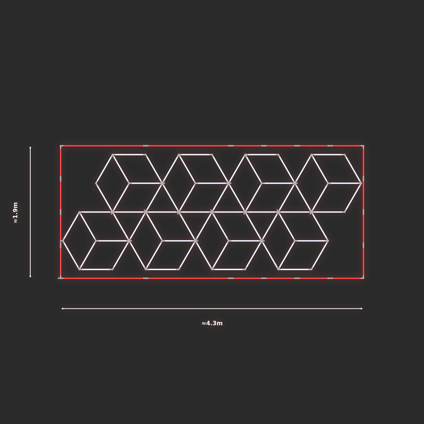ULTRABEAM LED Light Kit Diamond Rhombus 1.7x4.2m 432W — Red