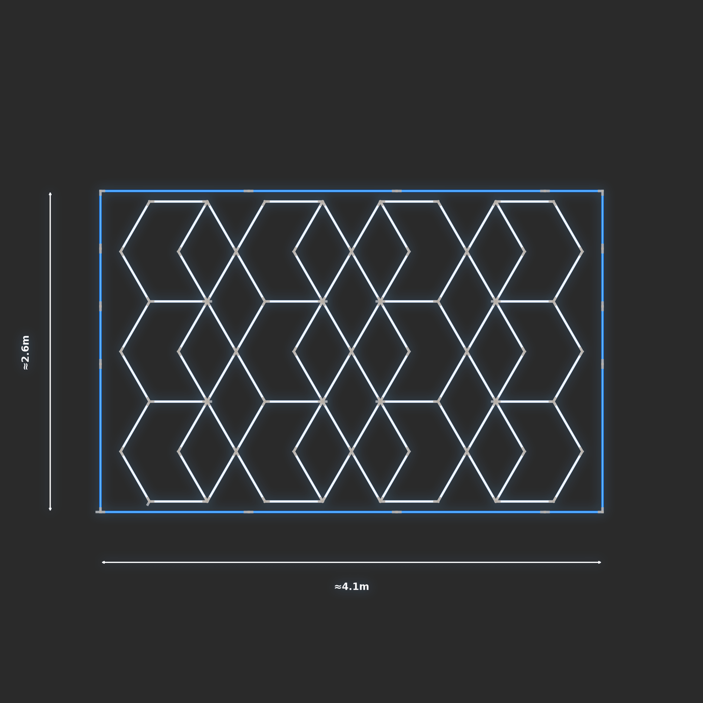 ULTRABEAM LED Light Kit Chevron 3.8x2.5m 528W — Blue