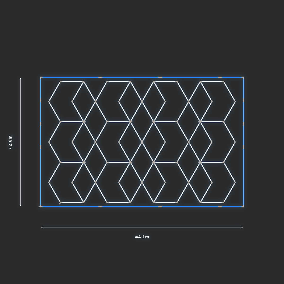ULTRABEAM LED Light Kit Chevron 3.8x2.5m 528W — Blue