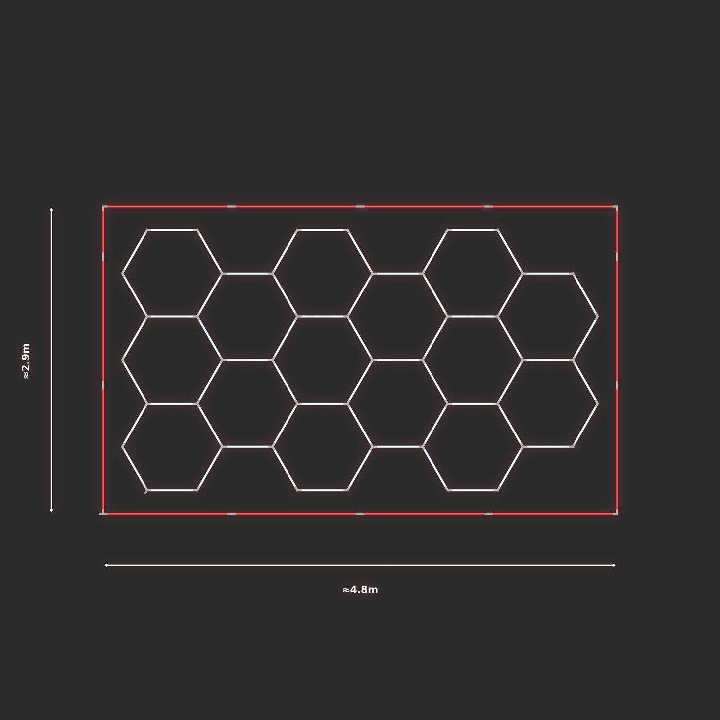 ULTRABEAM LED Light Kit Hex Classic 4.5x2.5m 366W — Red