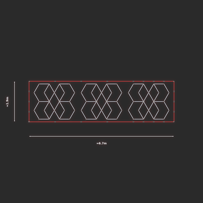 ULTRABEAM LED Light Kit Chevron 1.9x1.7m 180W — Red, 3-pack