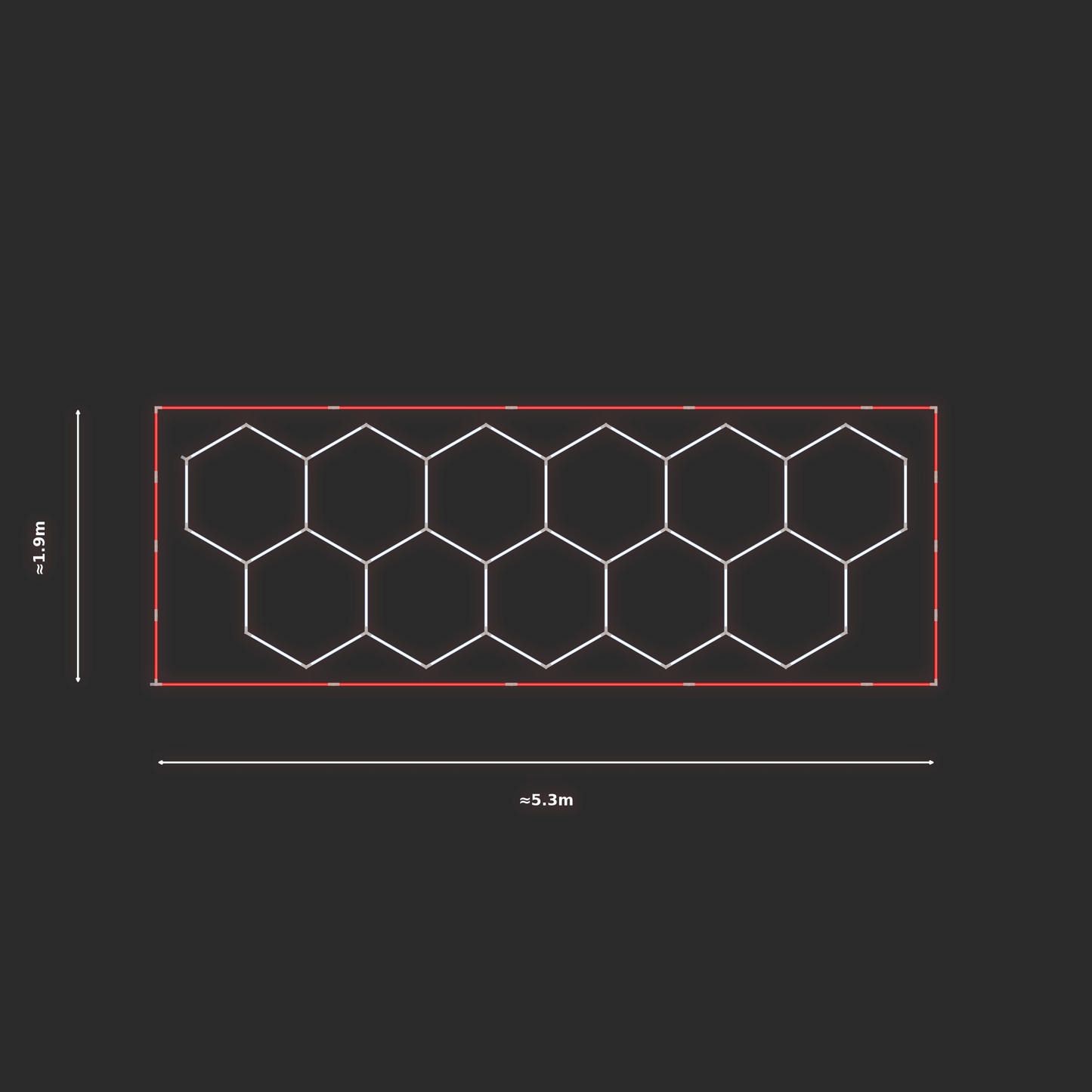 ULTRABEAM LED Light Kit Hex Classic 1.7x4.9m 282W — Red