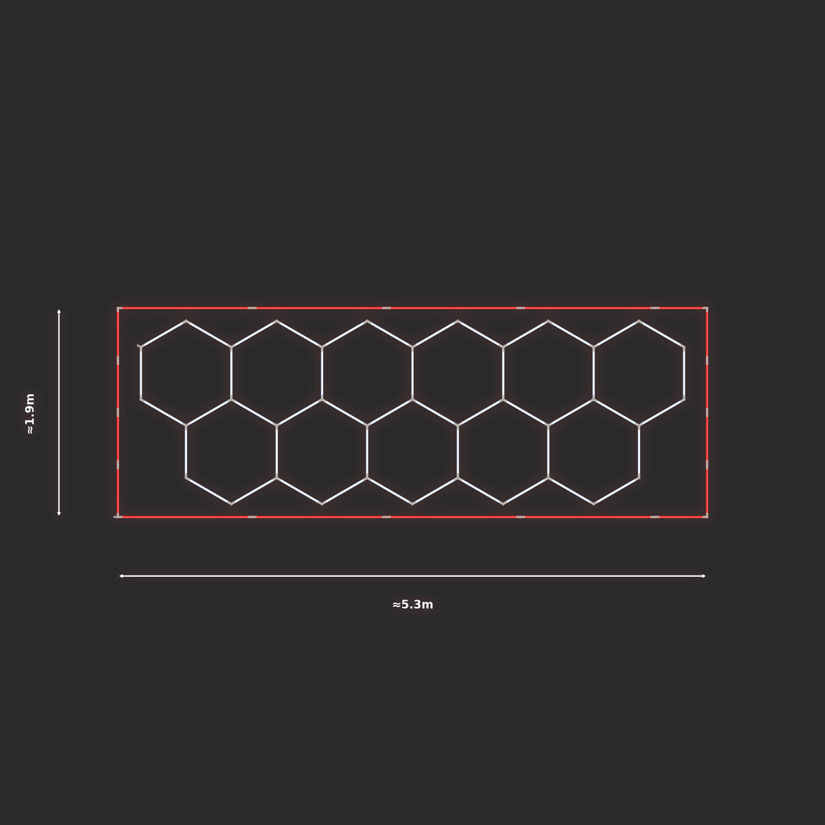 ULTRABEAM LED Light Kit Hex Classic 1.7x4.9m 282W — Red