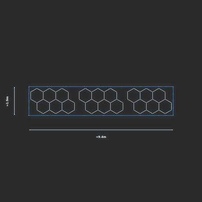ULTRABEAM LED Light Kit Hex Classic 1.7x2.9m 162W — Blue, 3-pack