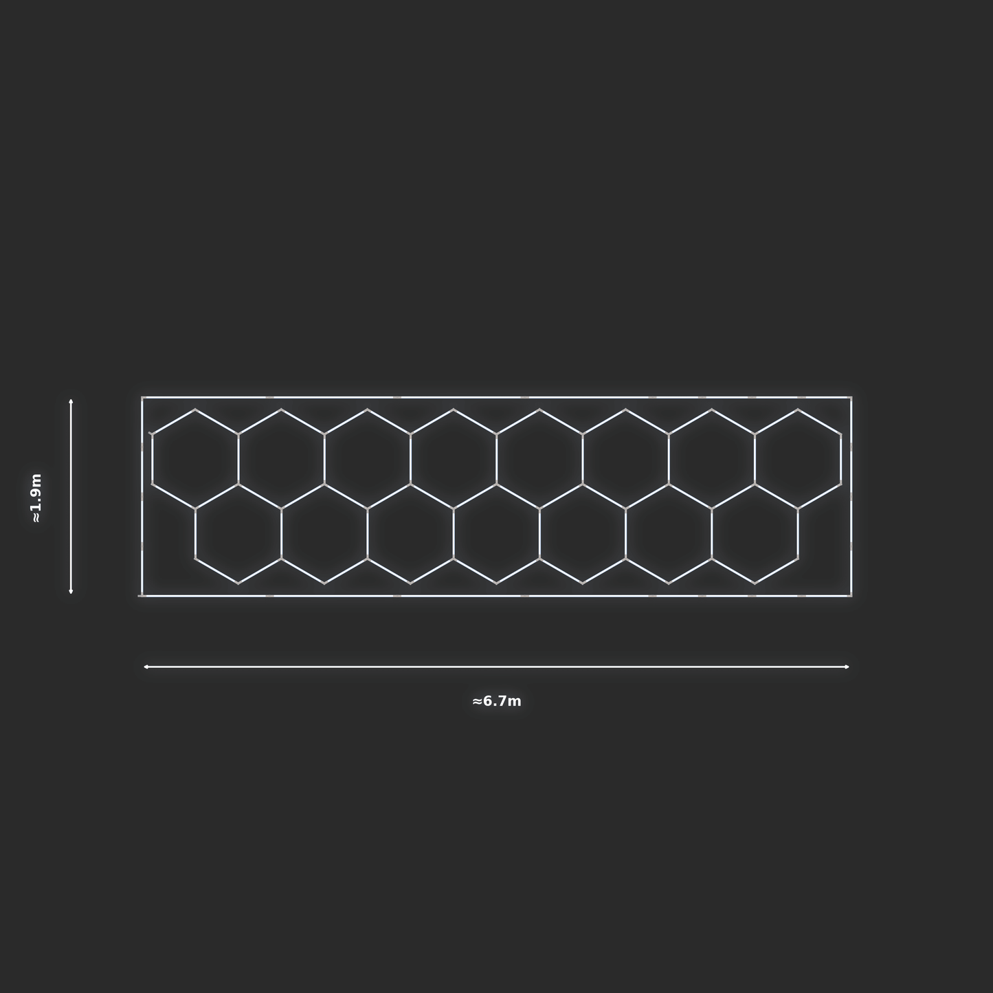 ULTRABEAM LED Light Kit Hex Classic 1.7x6.5m 378W — Cool White