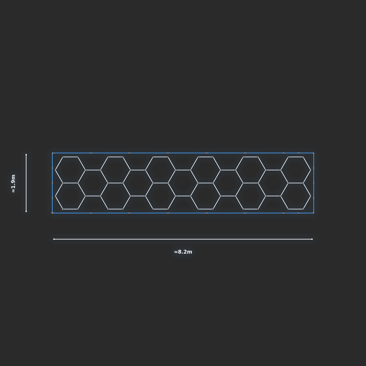 ULTRABEAM LED Light Kit Hex Classic 8x1.7m 456W — Blue