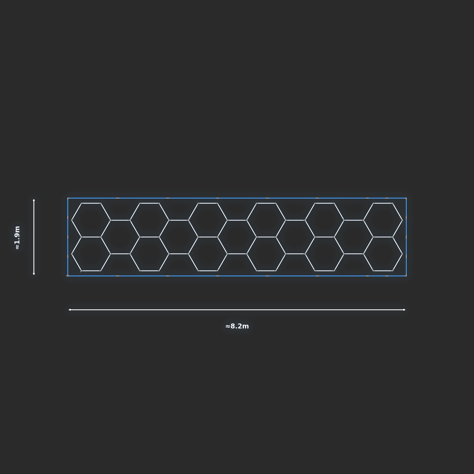 ULTRABEAM LED Light Kit Hex Classic 8x1.7m 456W — Blue