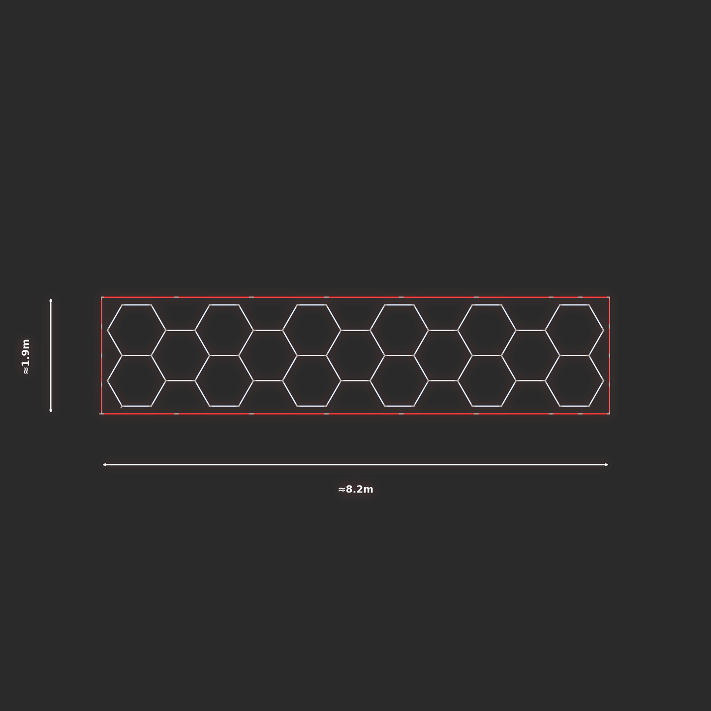 ULTRABEAM LED Light Kit Hex Classic 8x1.7m 456W — Red