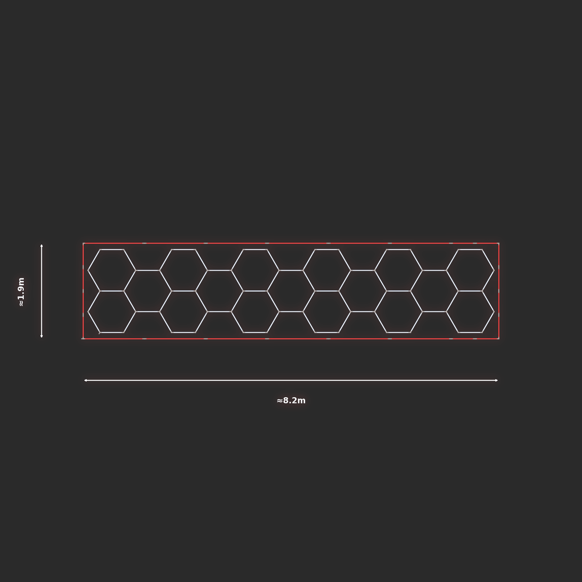 ULTRABEAM LED Light Kit Hex Classic 8x1.7m 456W — Red