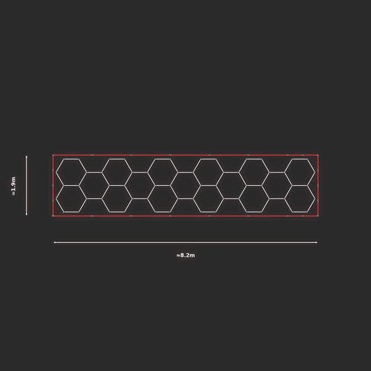 ULTRABEAM LED Light Kit Hex Classic 8x1.7m 456W — Red