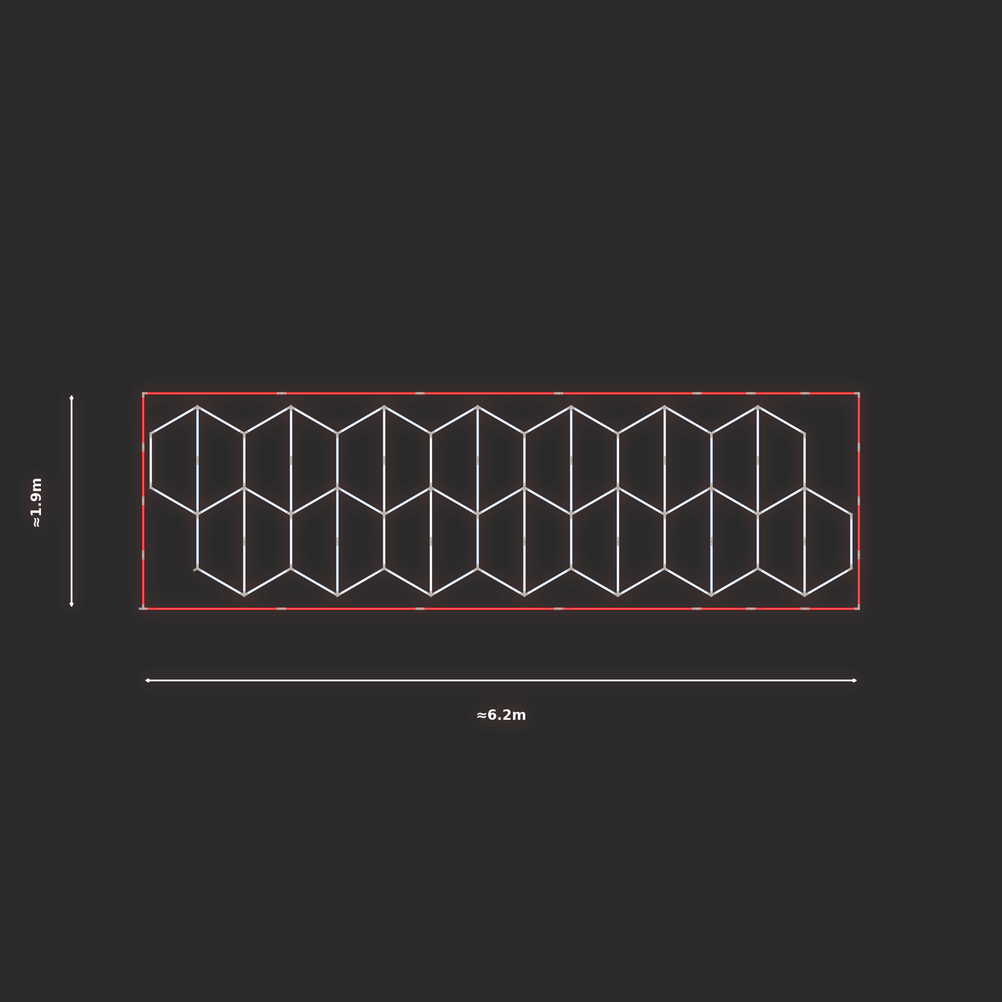 ULTRABEAM LED Light Kit Hex Vertical 6.1x1.7m 522W — Red
