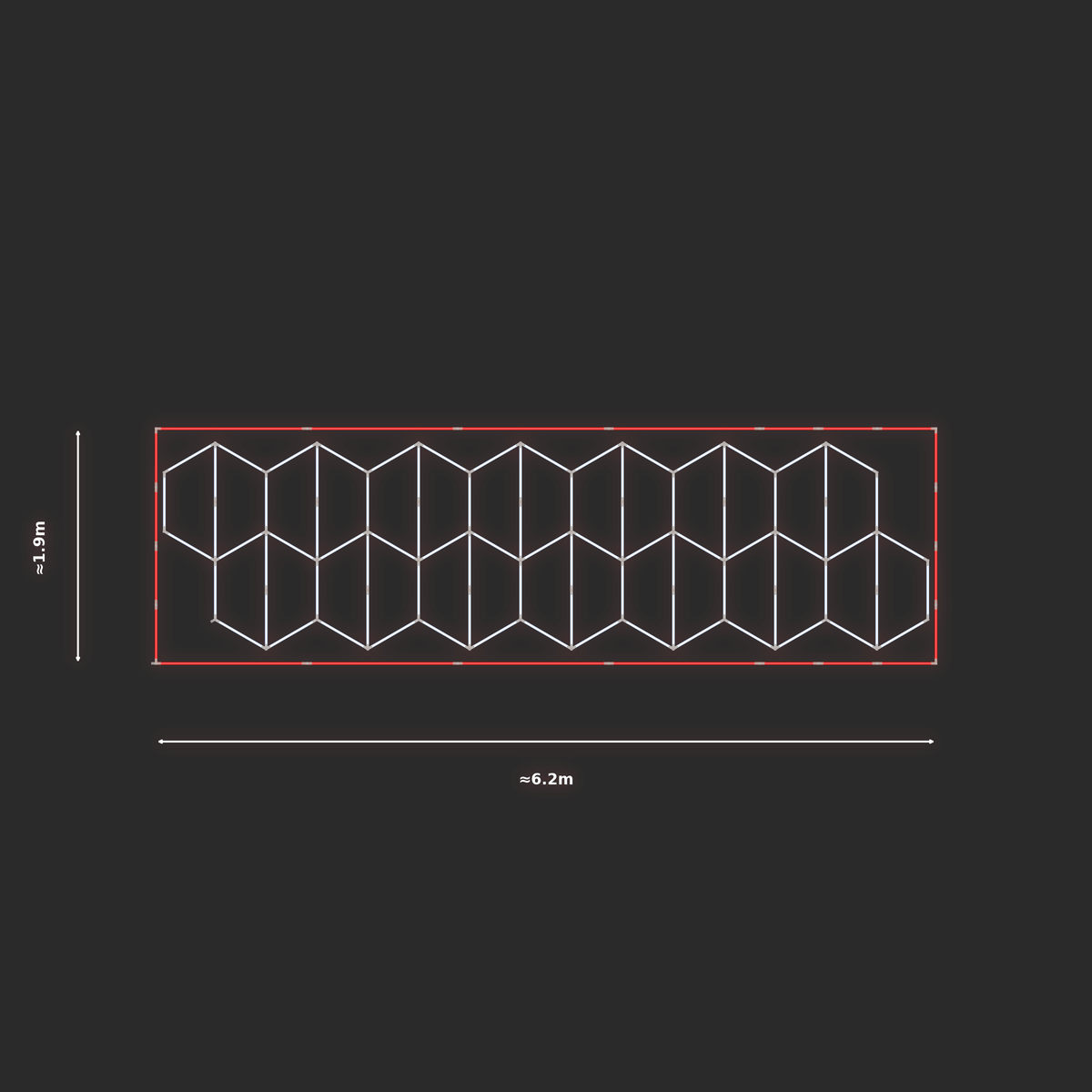 ULTRABEAM LED Light Kit Hex Vertical 6.1x1.7m 522W — Red