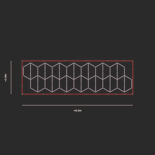 ULTRABEAM LED Light Kit Hex Vertical 6.1x1.7m 522W — Red