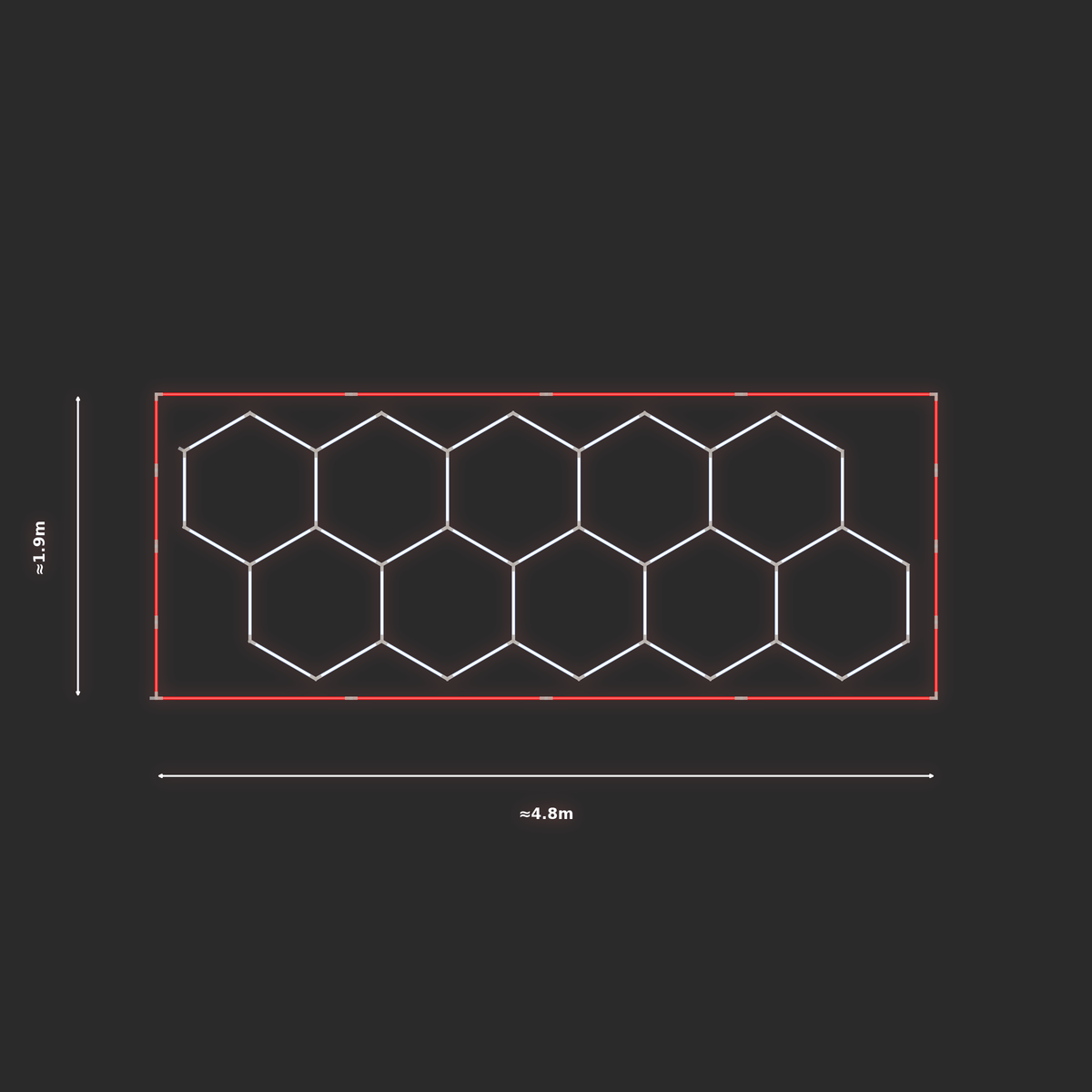 ULTRABEAM LED Light Kit Hex Classic 1.7x4.5m 258W — Red