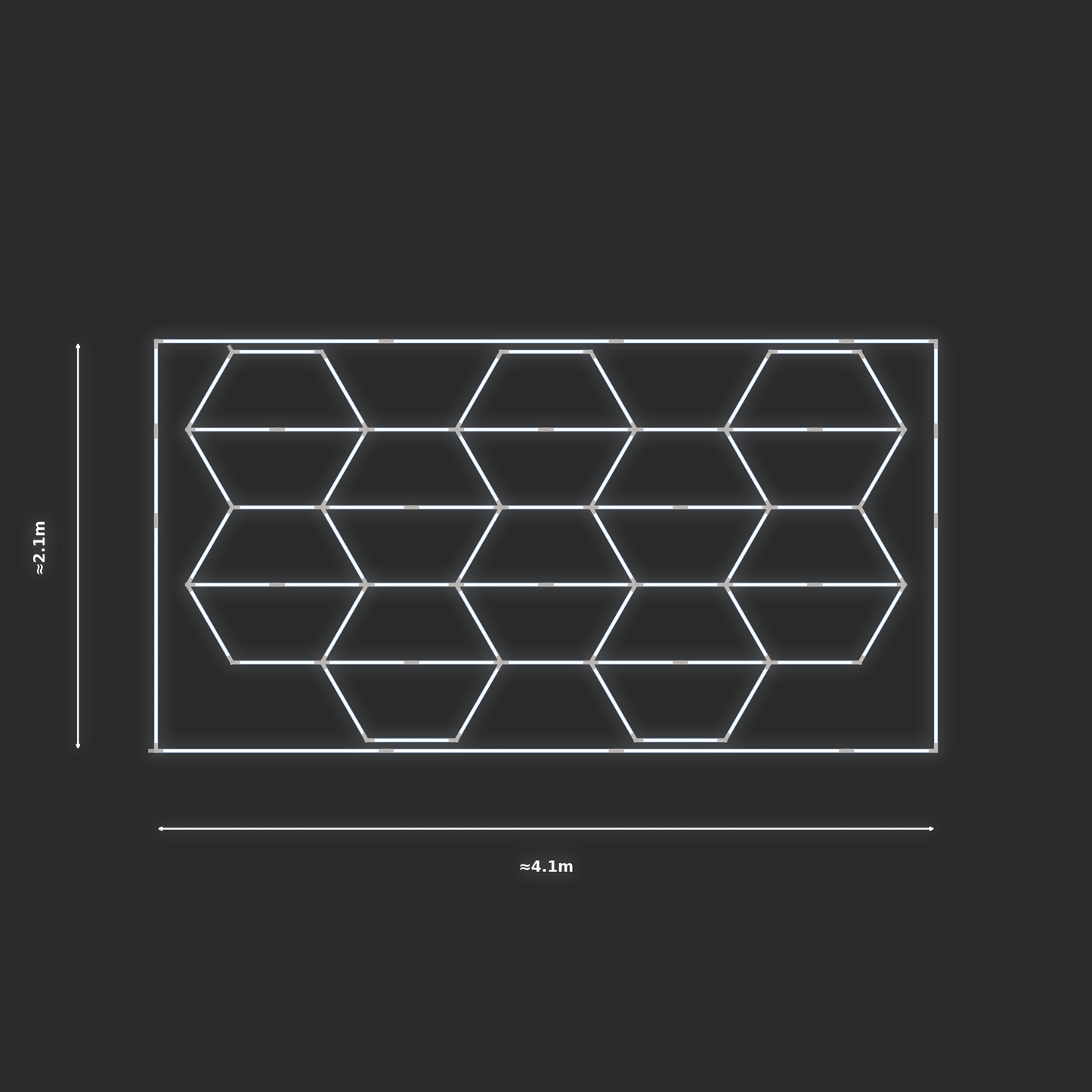 ULTRABEAM LED Light Kit Hex Vertical 2.1x3.8m 378W — Cool White