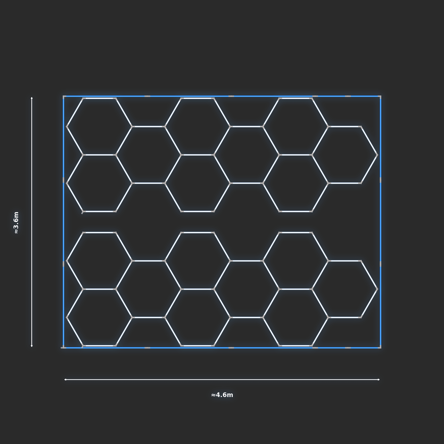 ULTRABEAM LED Light Kit Hex Classic 4.5x1.7m 246W — Blue, 2-pack