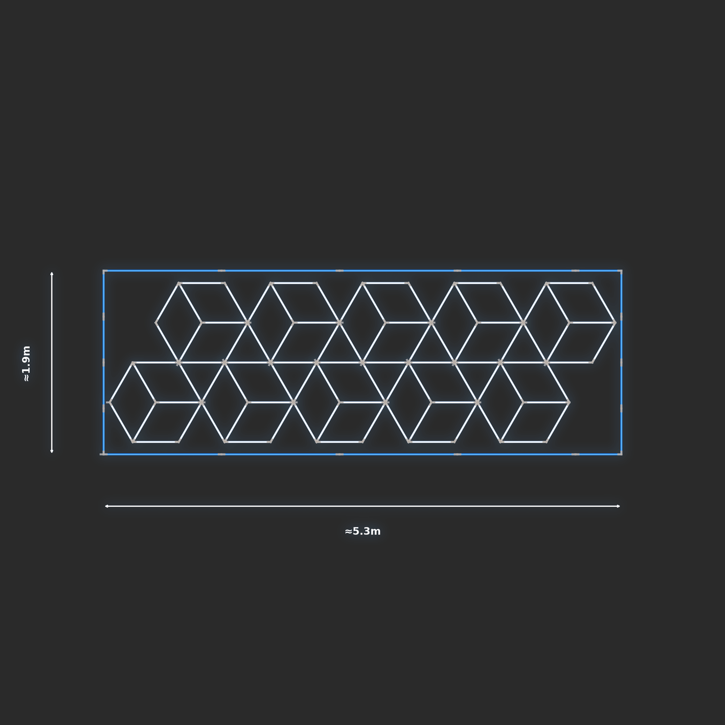 ULTRABEAM LED Light Kit Diamond Rhombus 1.7x5.2m 540W — Blue