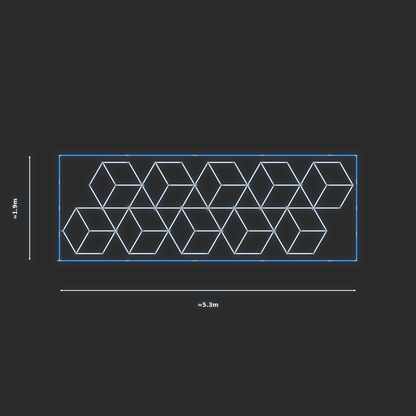 ULTRABEAM LED Light Kit Diamond Rhombus 1.7x5.2m 540W — Blue
