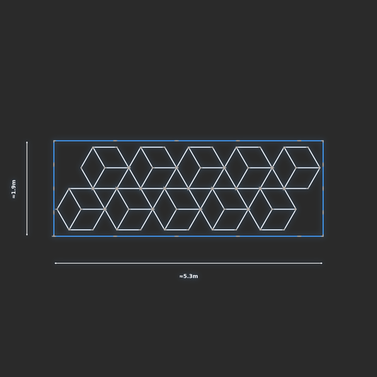 ULTRABEAM LED Light Kit Diamond Rhombus 1.7x5.2m 540W — Blue
