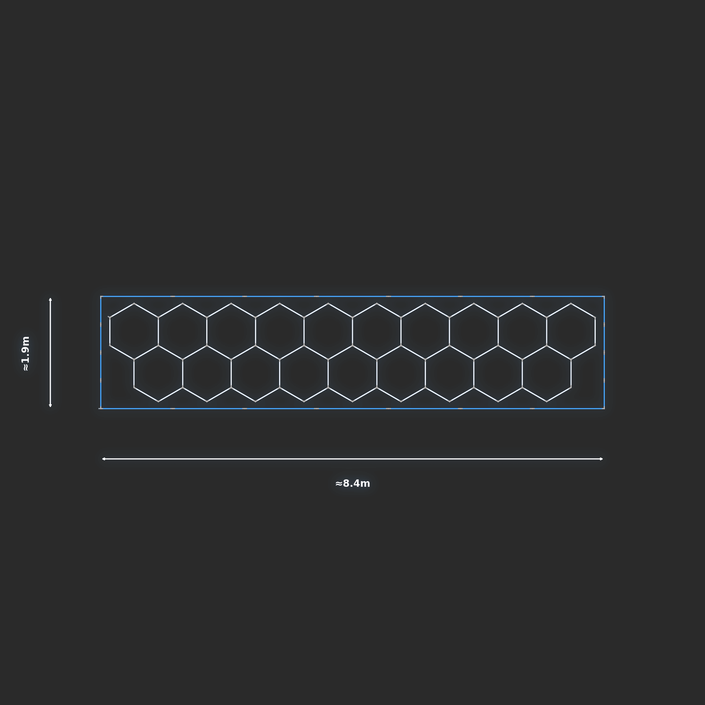 ULTRABEAM LED Light Kit Hex Classic 1.7x8.1m 474W — Blue
