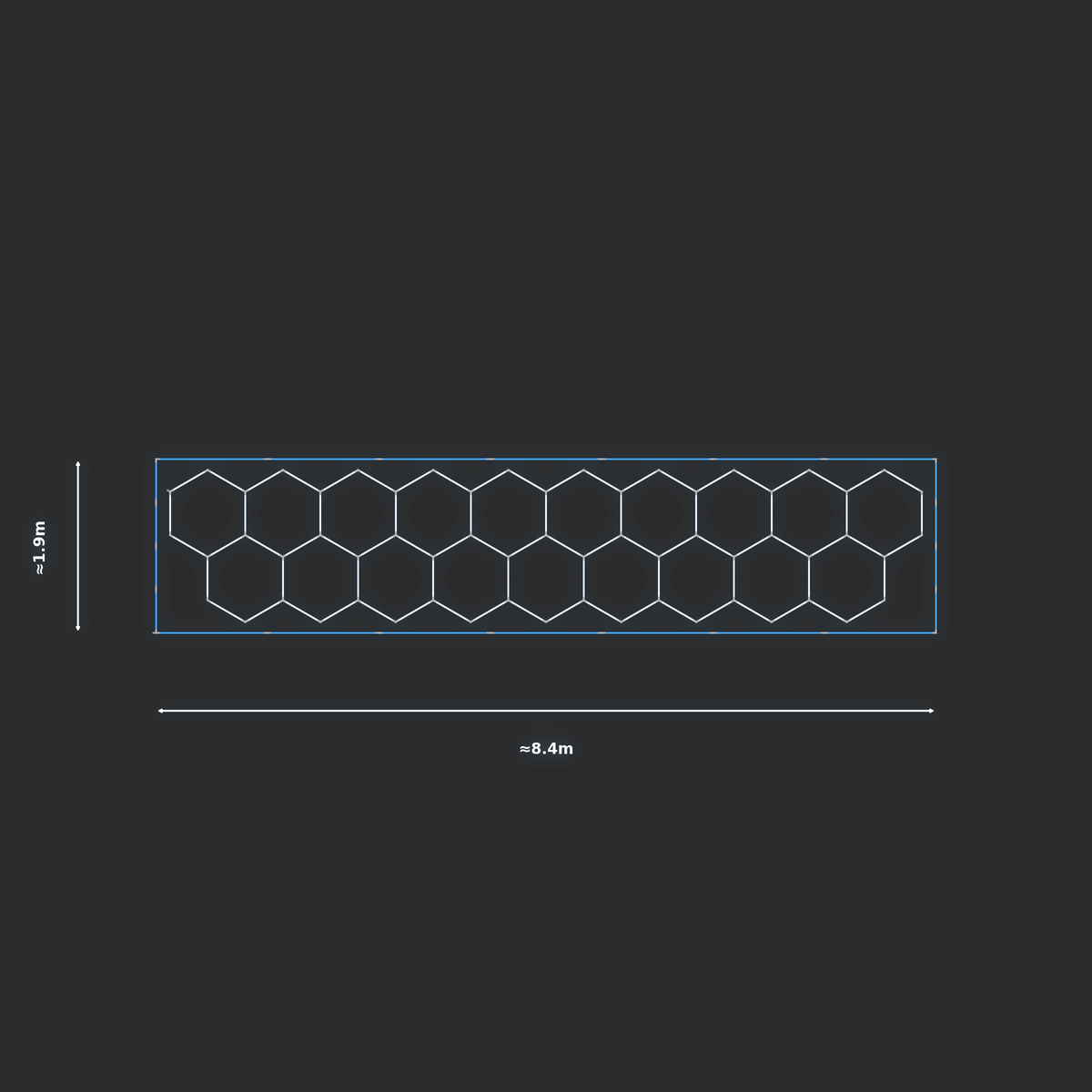ULTRABEAM LED Light Kit Hex Classic 1.7x8.1m 474W — Blue