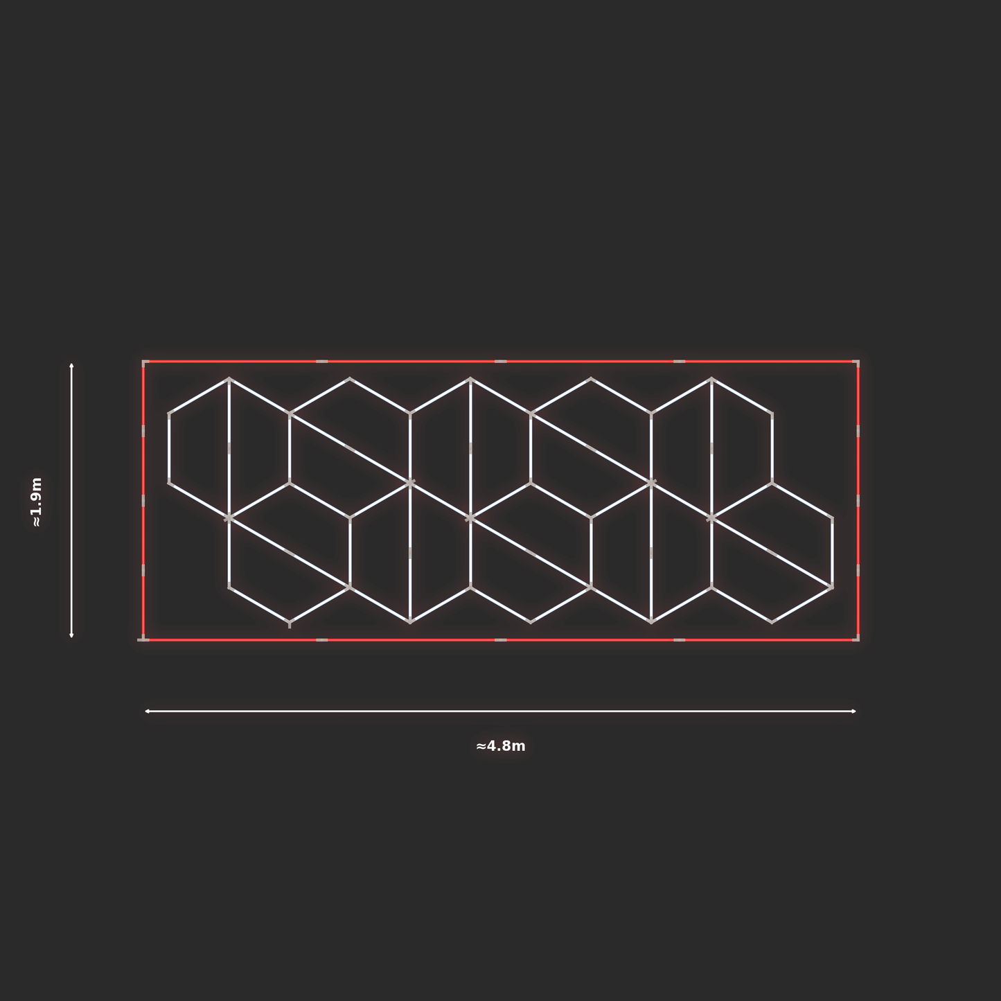 ULTRABEAM LED Light Kit Hex Alternating 4.5x1.7m 378W — Red