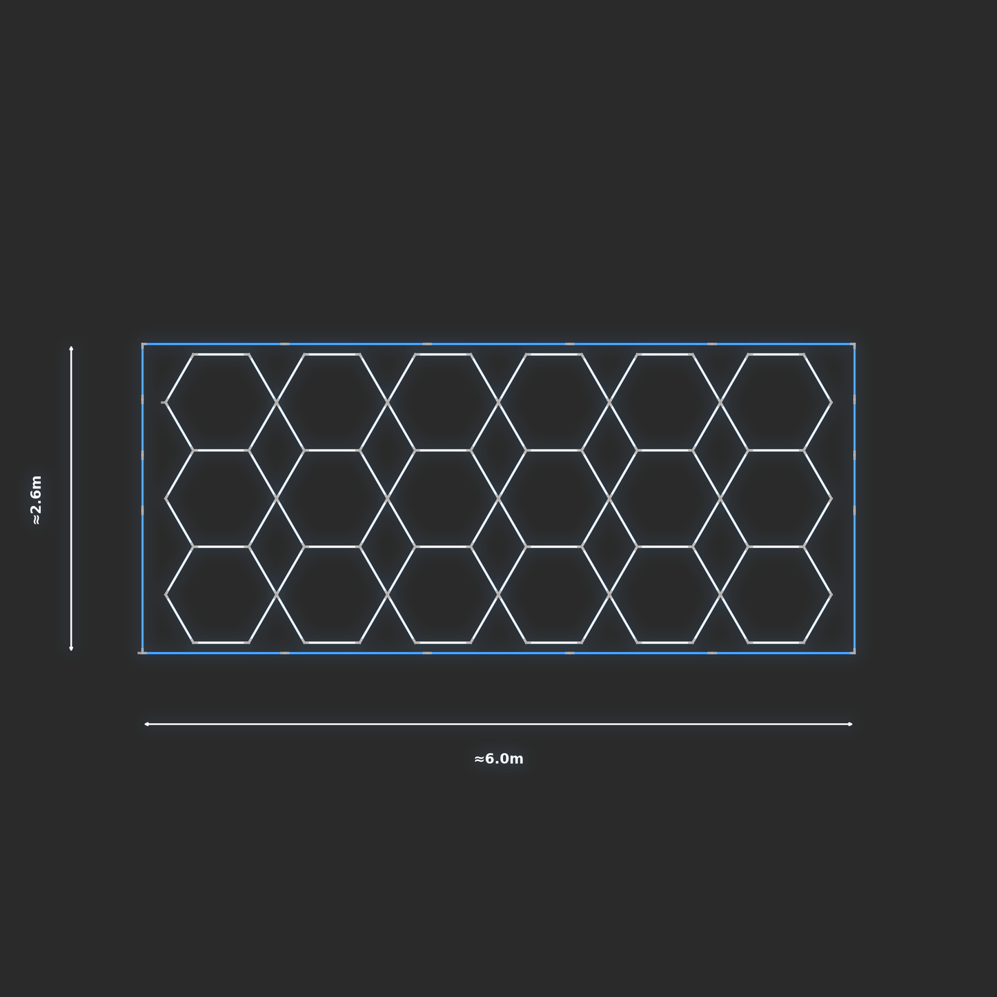 ULTRABEAM LED Light Kit Hex Parallel 2.5x5.7m 576W — Blue