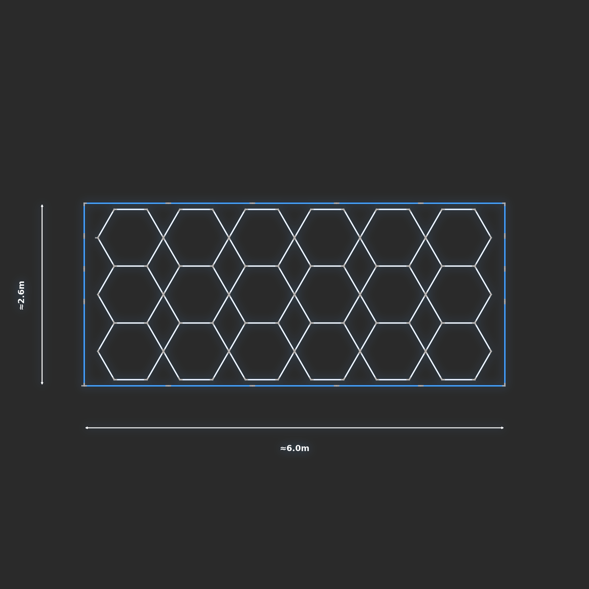 ULTRABEAM LED Light Kit Hex Parallel 2.5x5.7m 576W — Blue