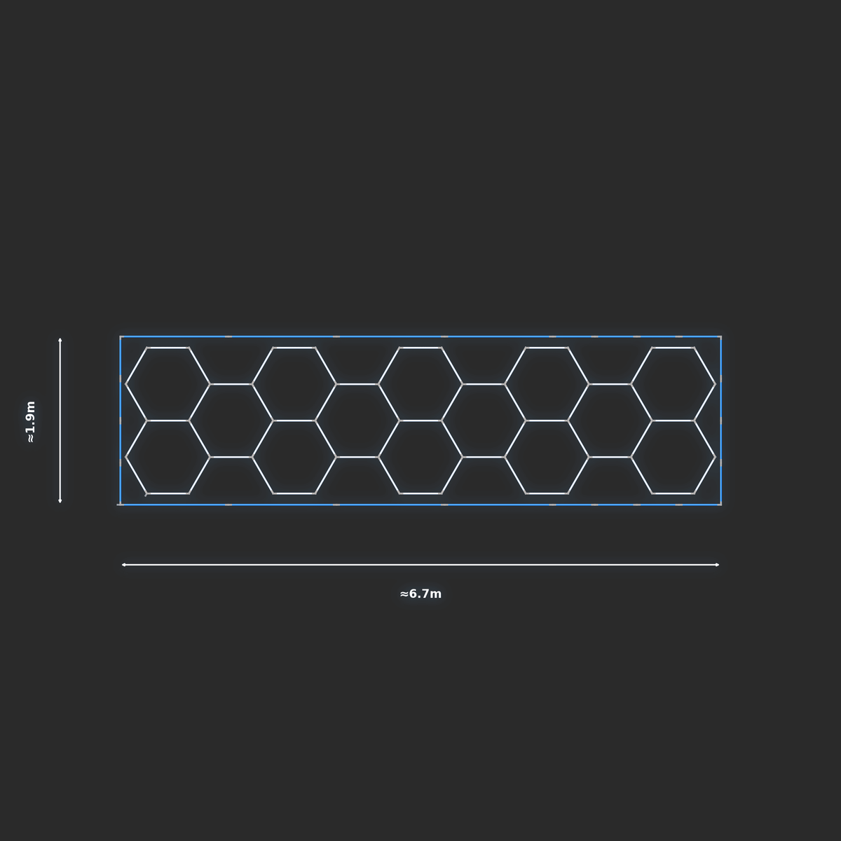ULTRABEAM LED Light Kit Hex Classic 6.6x1.7m 378W — Blue