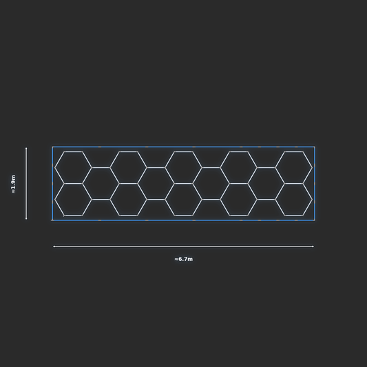 ULTRABEAM LED Light Kit Hex Classic 6.6x1.7m 378W — Blue