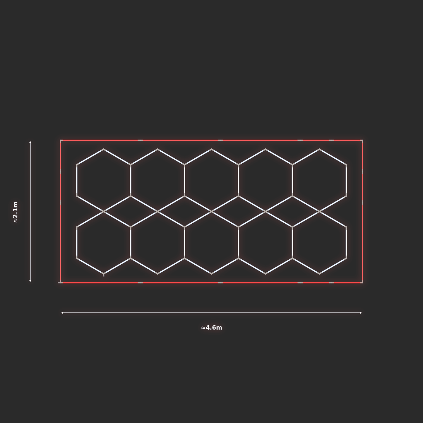 ULTRABEAM LED Light Kit Hex Parallel 4.1x1.9m 312W — Red