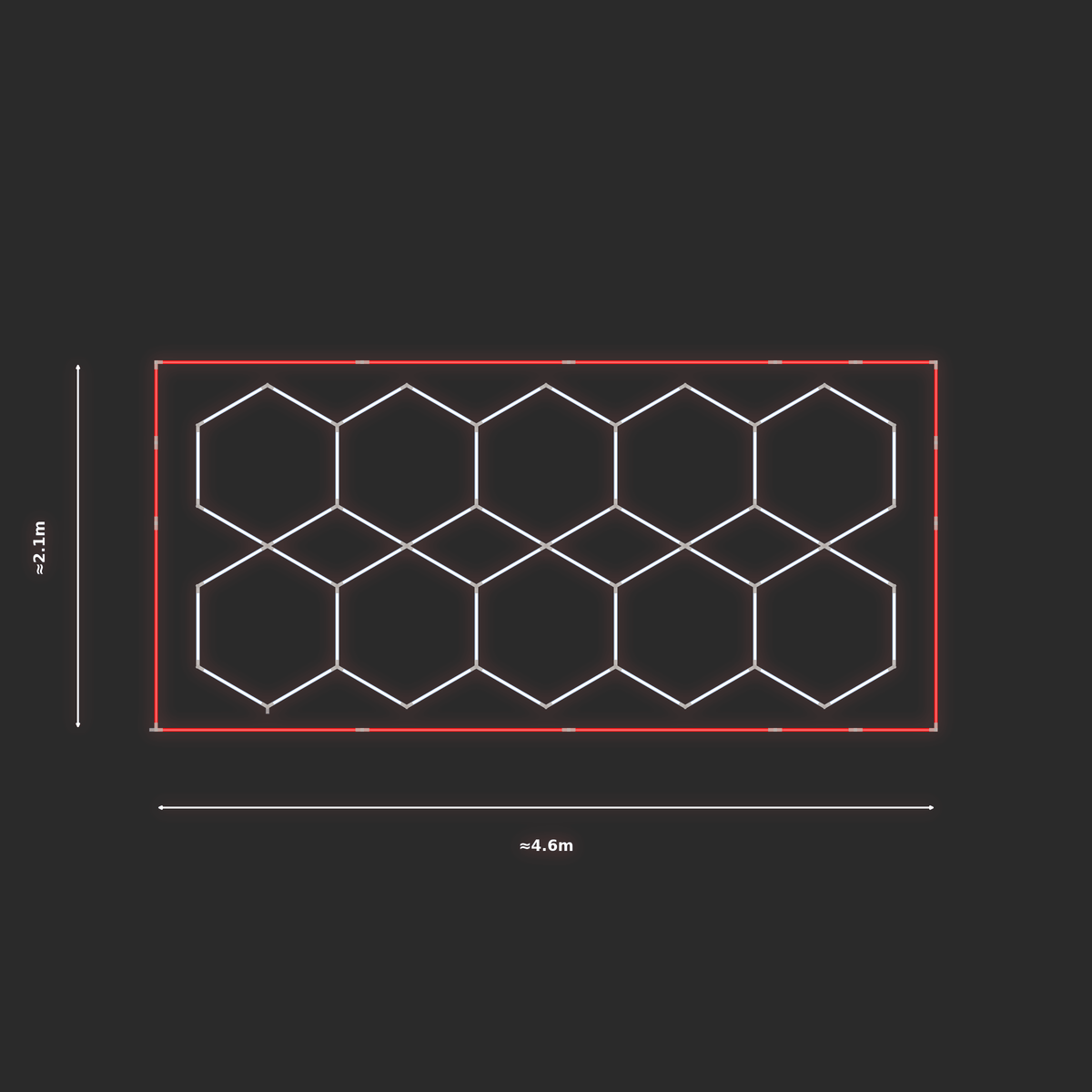 ULTRABEAM LED Light Kit Hex Parallel 4.1x1.9m 312W — Red