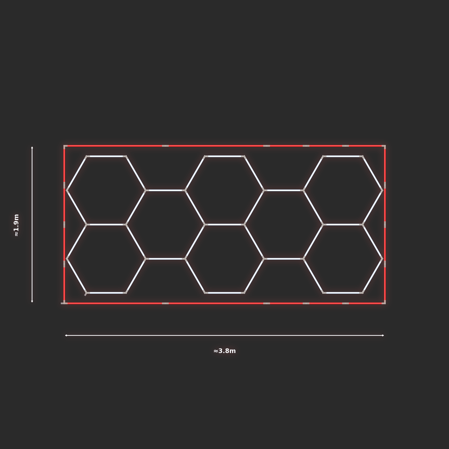 ULTRABEAM LED Light Kit Hex Classic 3.8x1.7m 222W — Red